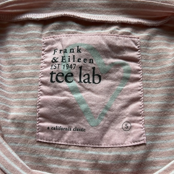 Frank and Eileen Tee Lab Tshirt Pink White Stripe Short Sleeve Cotton Sz S NEW - Picture 5 of 6
